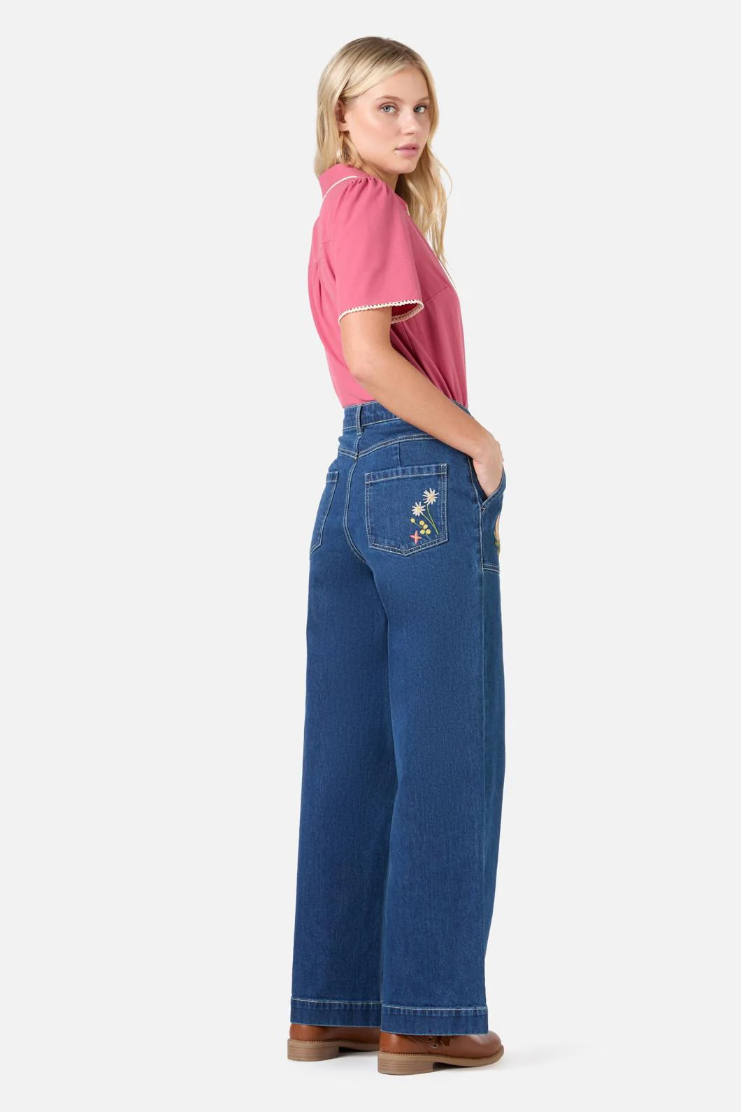 Native Embroidered Denim Jean - Olabens