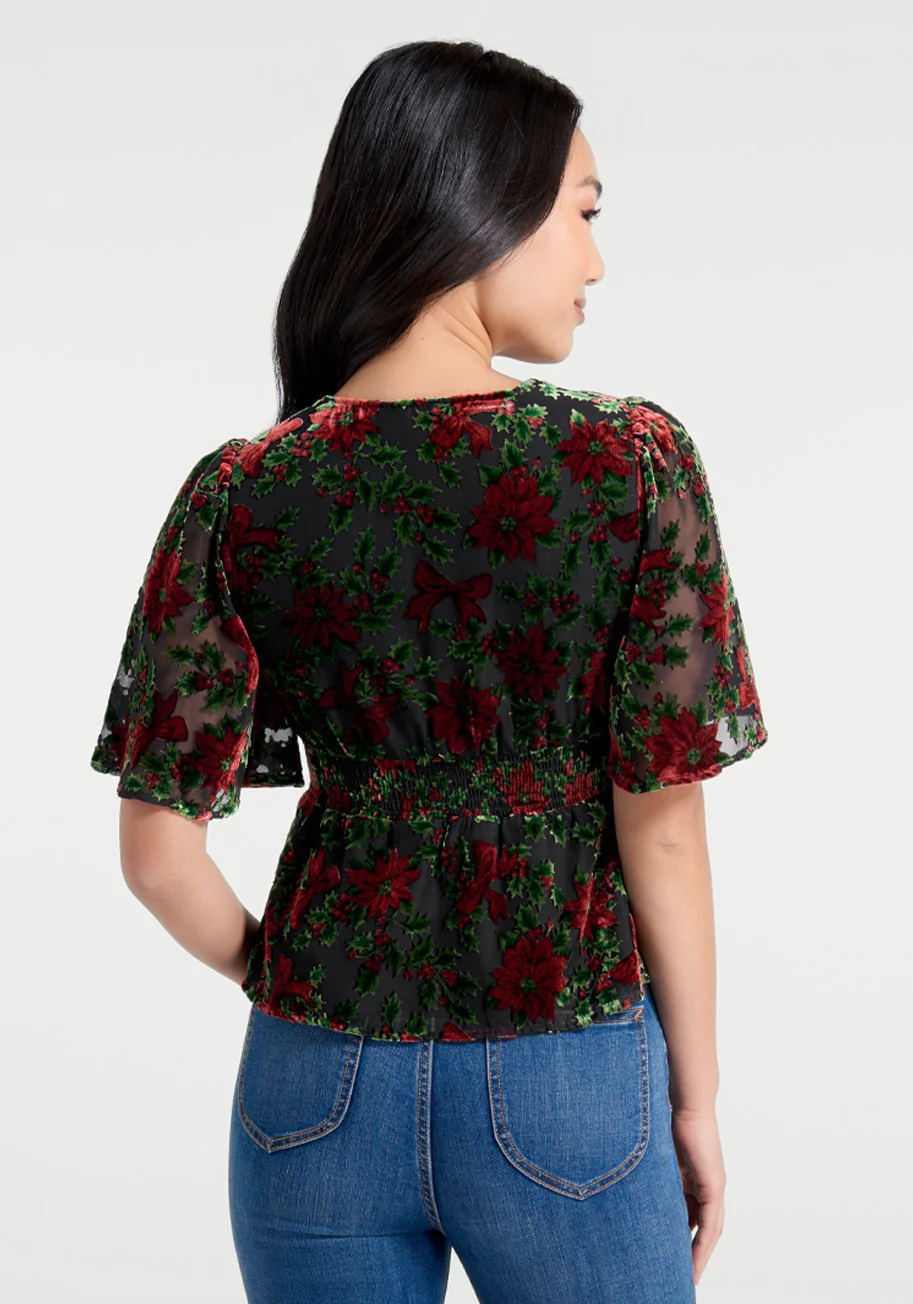 Happy Holly-Days Peplum Top - Olabens