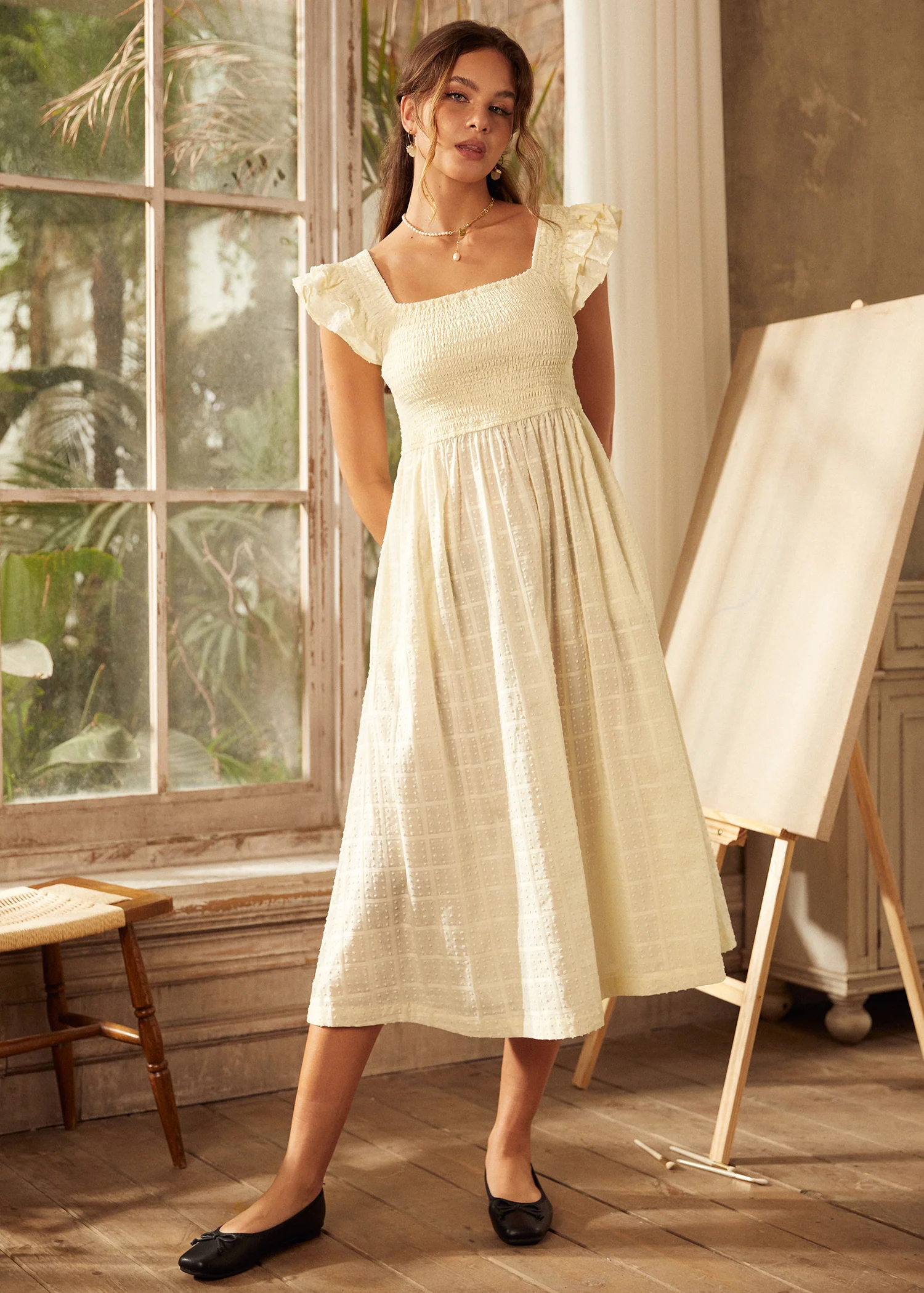 Flair and Square Babydoll Dress - Olabens