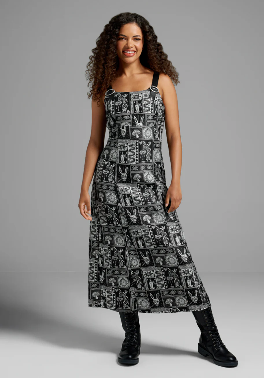 Meet My Dark Side Midi Dress - Olabens