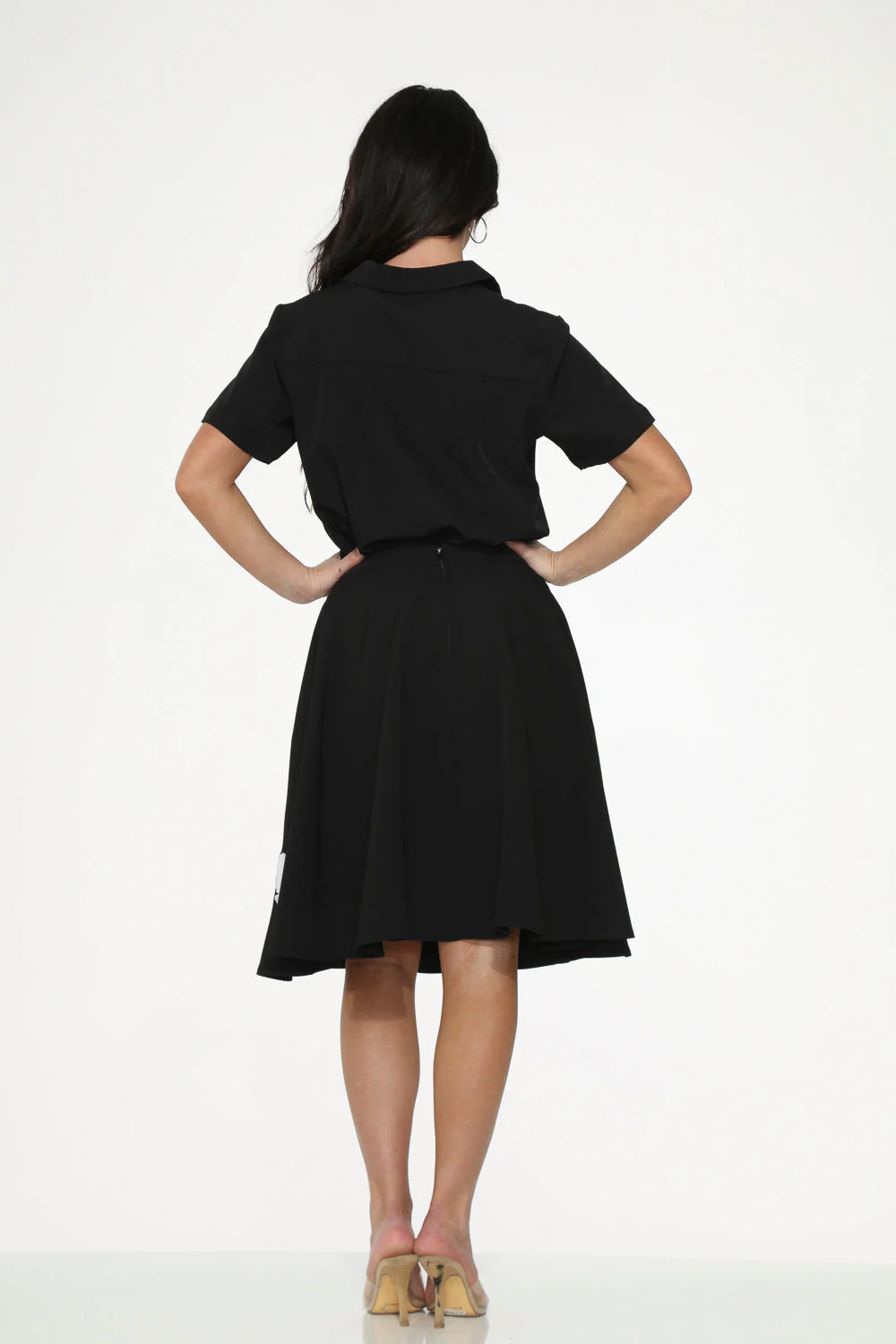 Black Embroidered Poodle Skirt - Olabens
