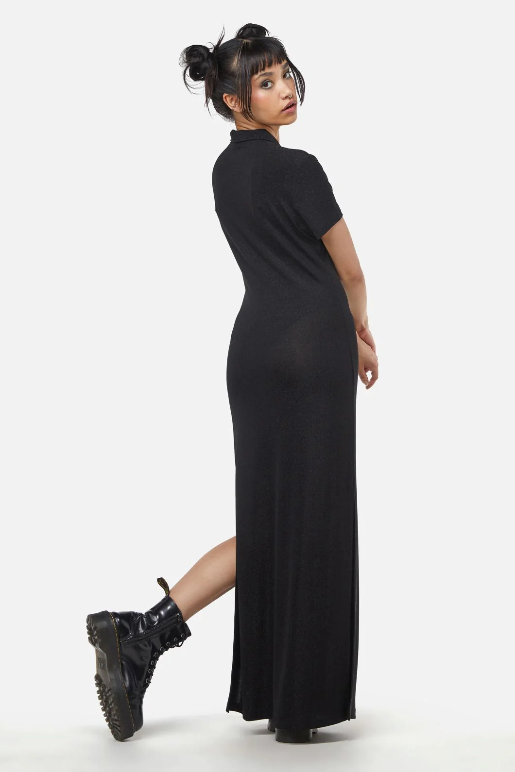 Glitter Mesh Midi Dress - Olabens