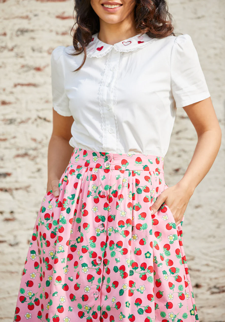 Berries & Blossoms A-Line Skirt - Olabens