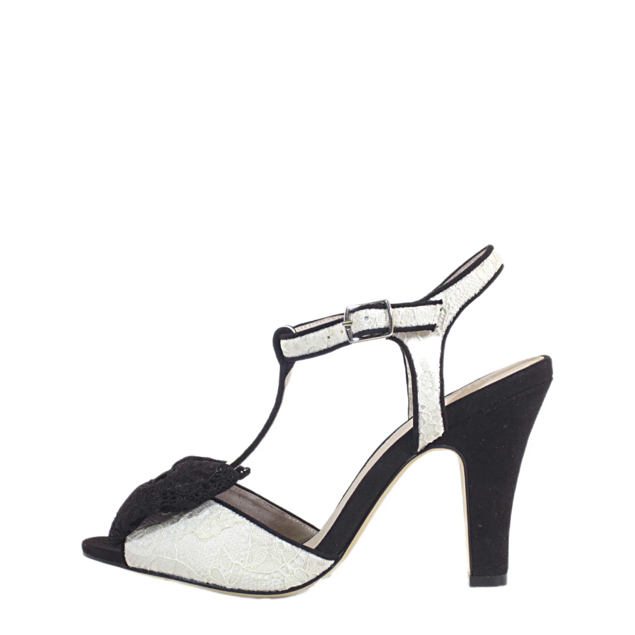 Leandra T-Strap Lace Heels - Olabens