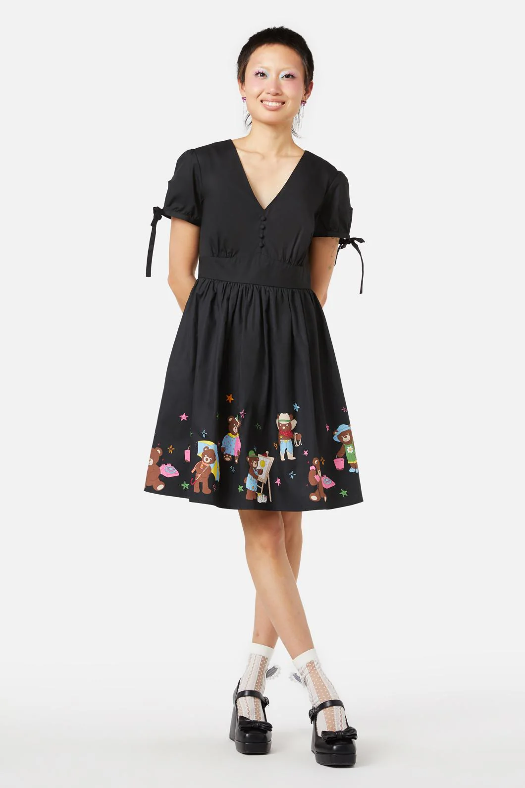 Teddy Bear Border Dress - Olabens