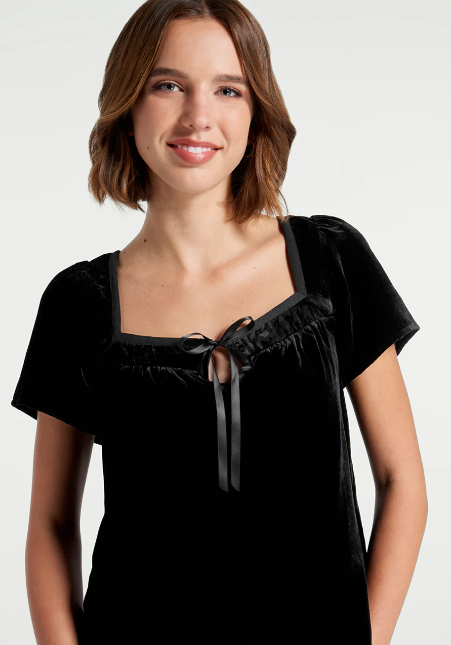 Fit To Be Tied Velvet Top - Olabens