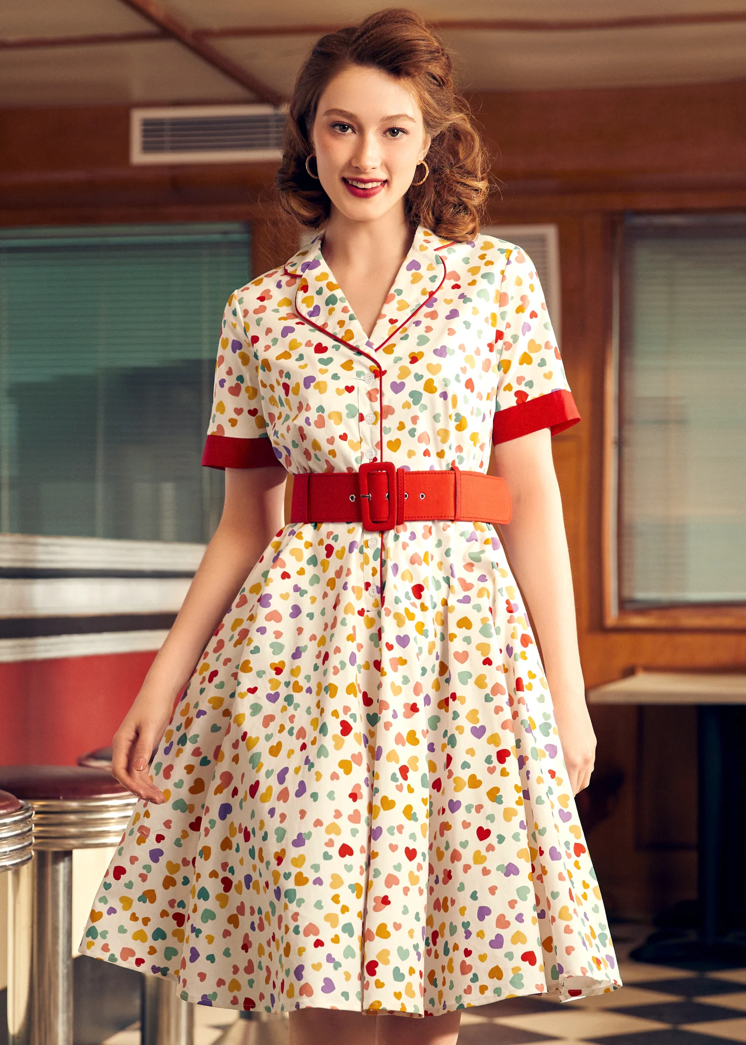Elegant Epoch Belted Shirtdress - Olabens
