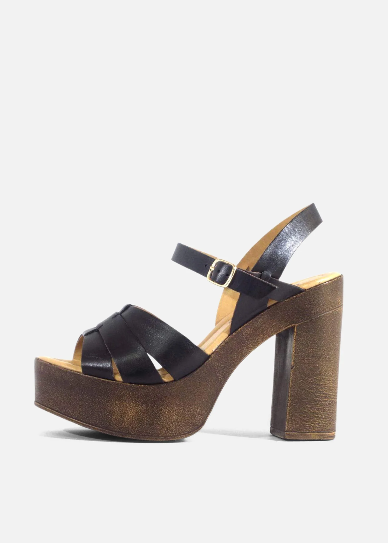 Hollie Wooden Platform Heels - Olabens