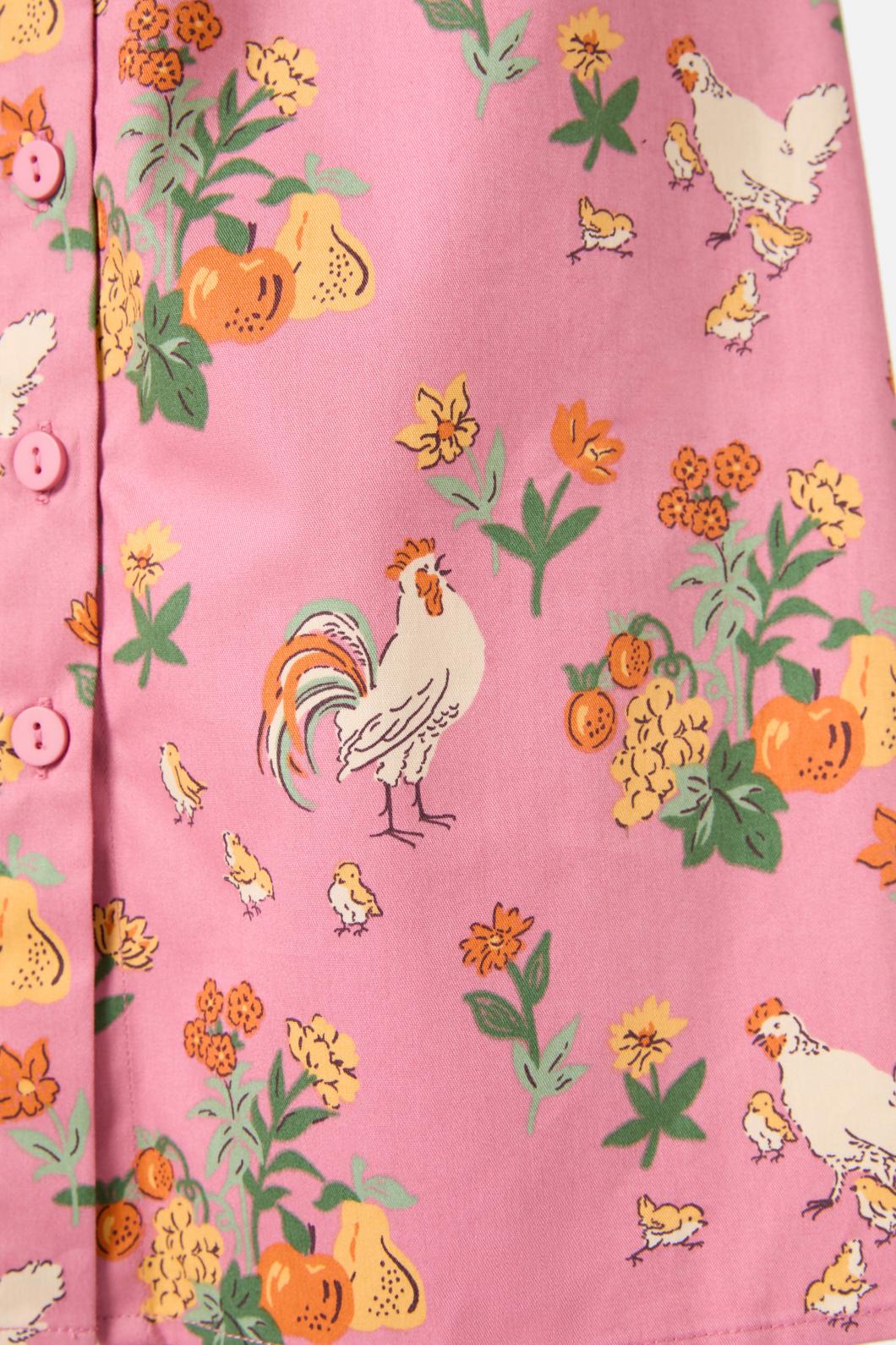 Chickens Mini Shirt Dress - Olabens