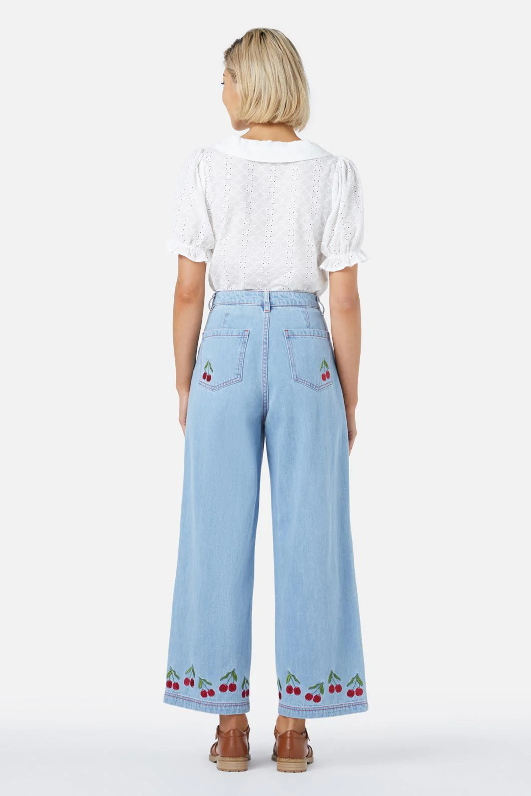 Cherry Embroidered Jean - Olabens