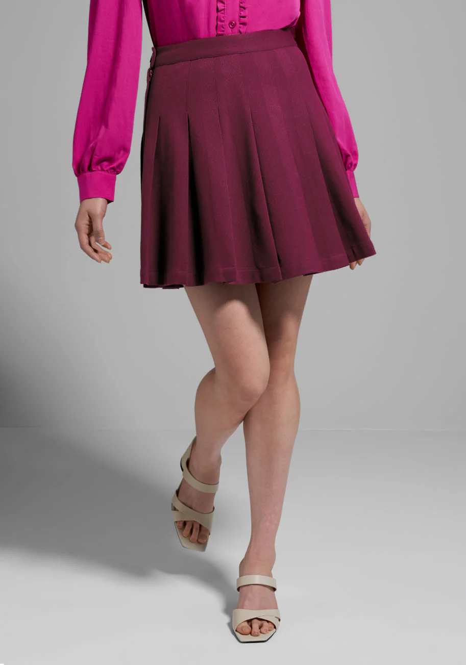 Pleats and Thank You Mini Skirt - Olabens