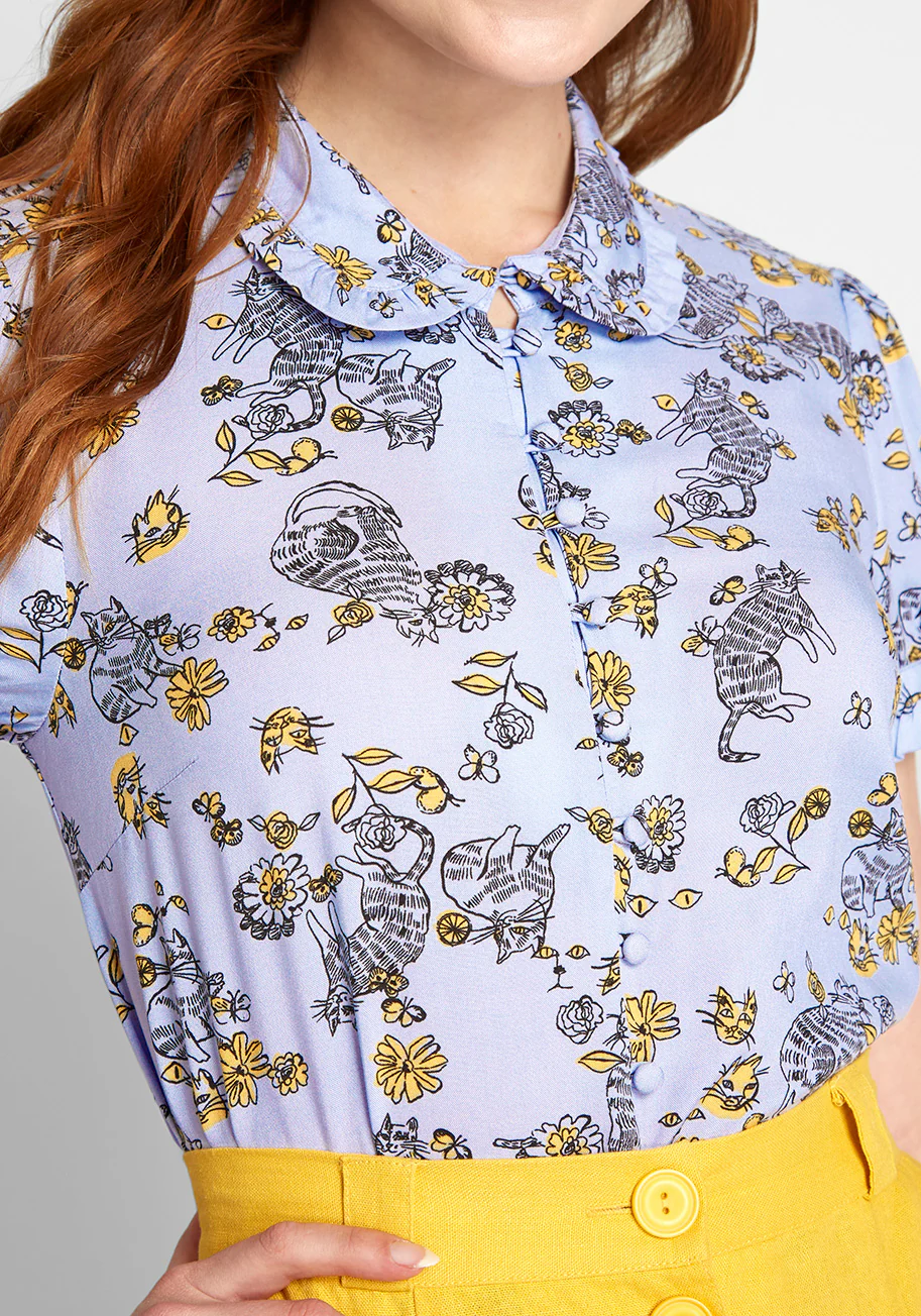 Thoroughly Ladylike Short Sleeve Top - Olabens
