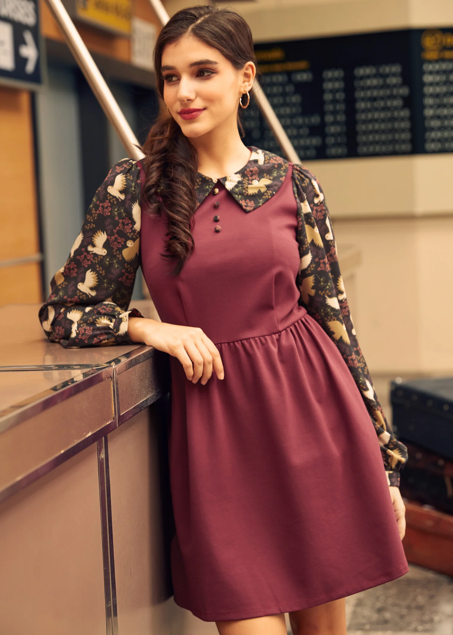 Doo-Wop Daydreamer Contrast Dress - Olabens