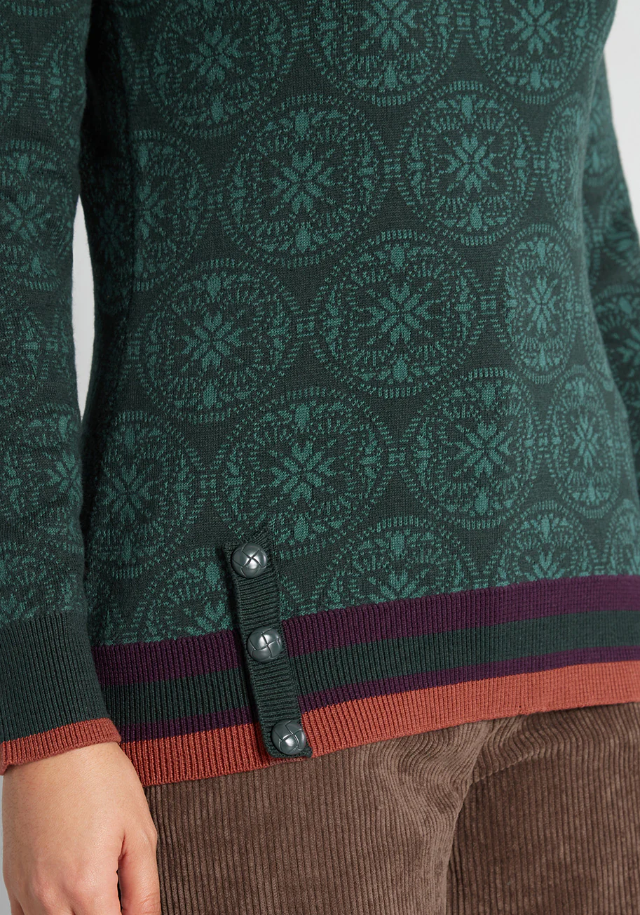 An Evergreen Scene Pullover Sweater - Olabens