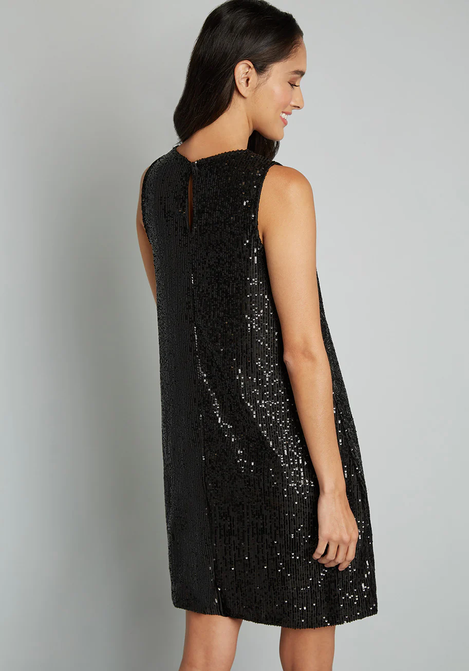 Shine and Dine Sequin Shift Dress - Olabens