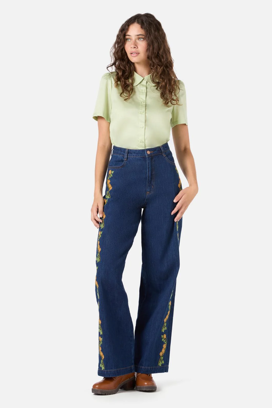 Flower Child Embroidered Jean - Olabens