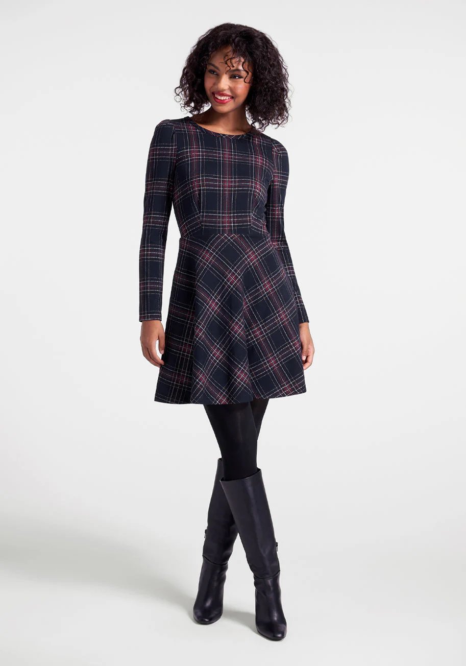 With Wits to Match Fit and Flare Dress - Olabens