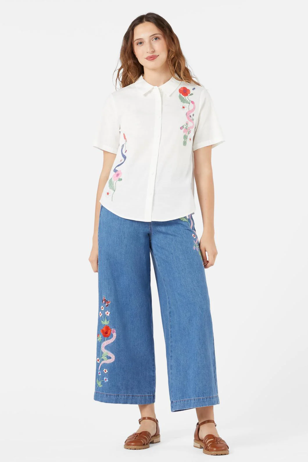 Snake Embroidered Blouse - Olabens