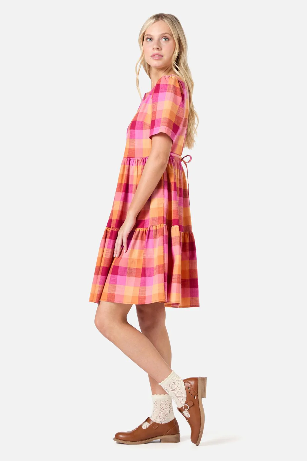 Maxine Check Smock Dress - Olabens