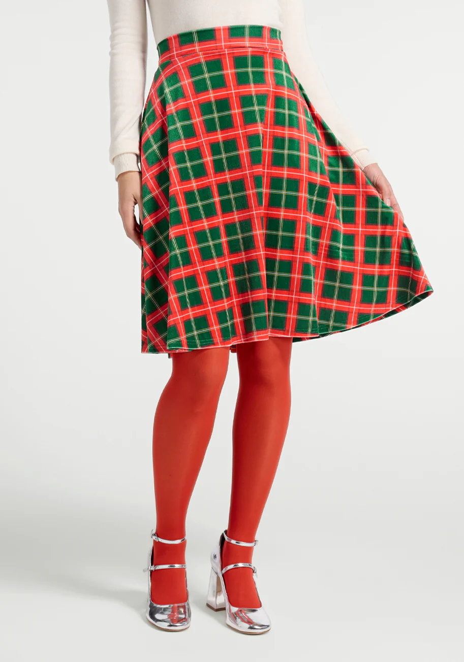 Let's Circle Back Velvet Skirt - Olabens