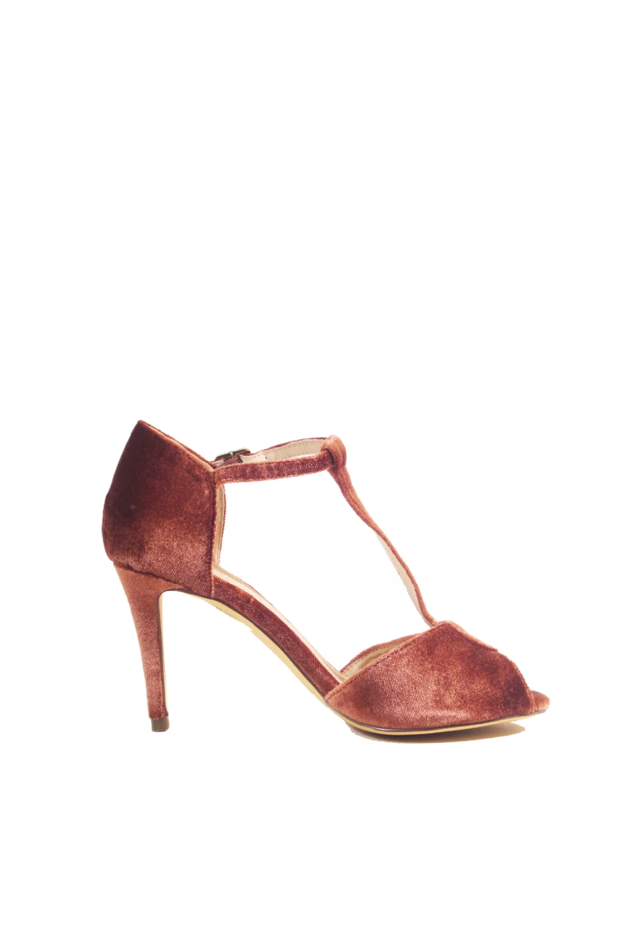 Blondie T-Strap Velvet Heels - Olabens