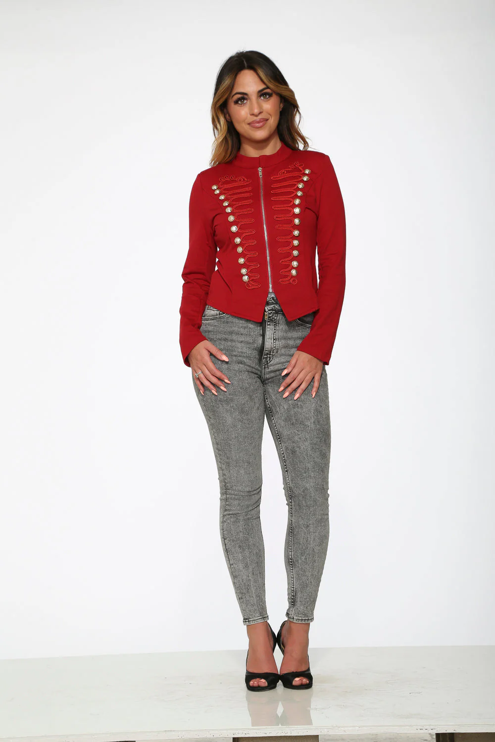 Red Military Jacket - Olabens