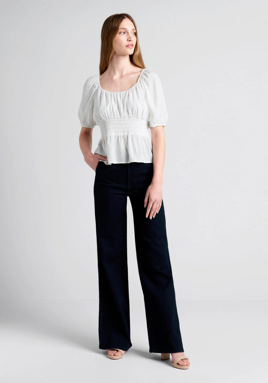 Seaside Picnic Peplum Top - Olabens