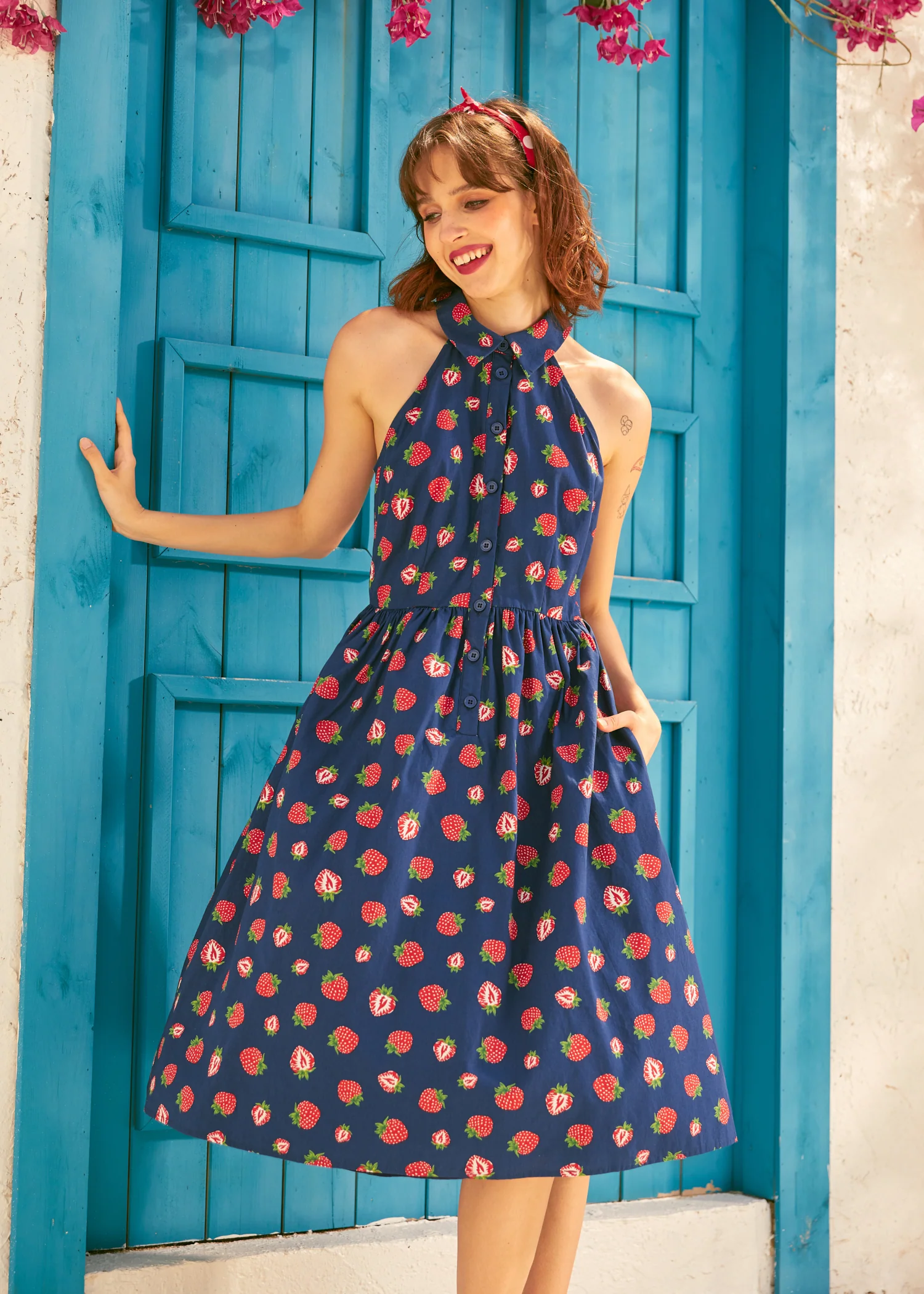 Cutaway Shirt Fit & Flare Dress - Olabens