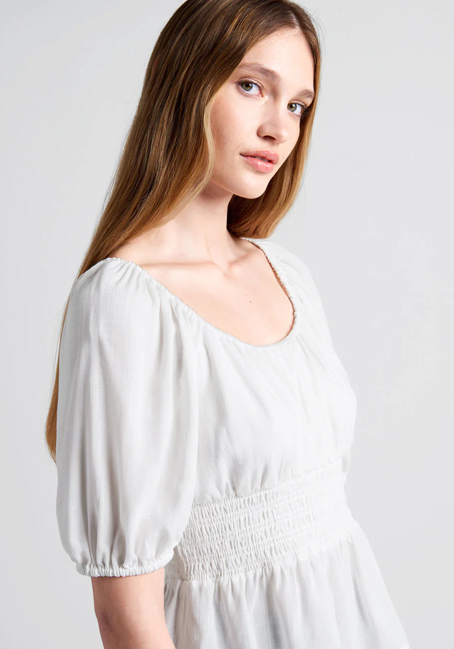 Seaside Picnic Peplum Top - Olabens