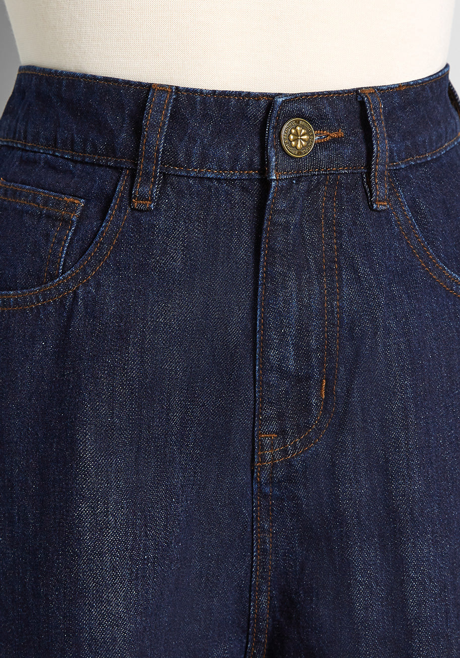 Rainbow In Tow Embroidered Jeans - Olabens