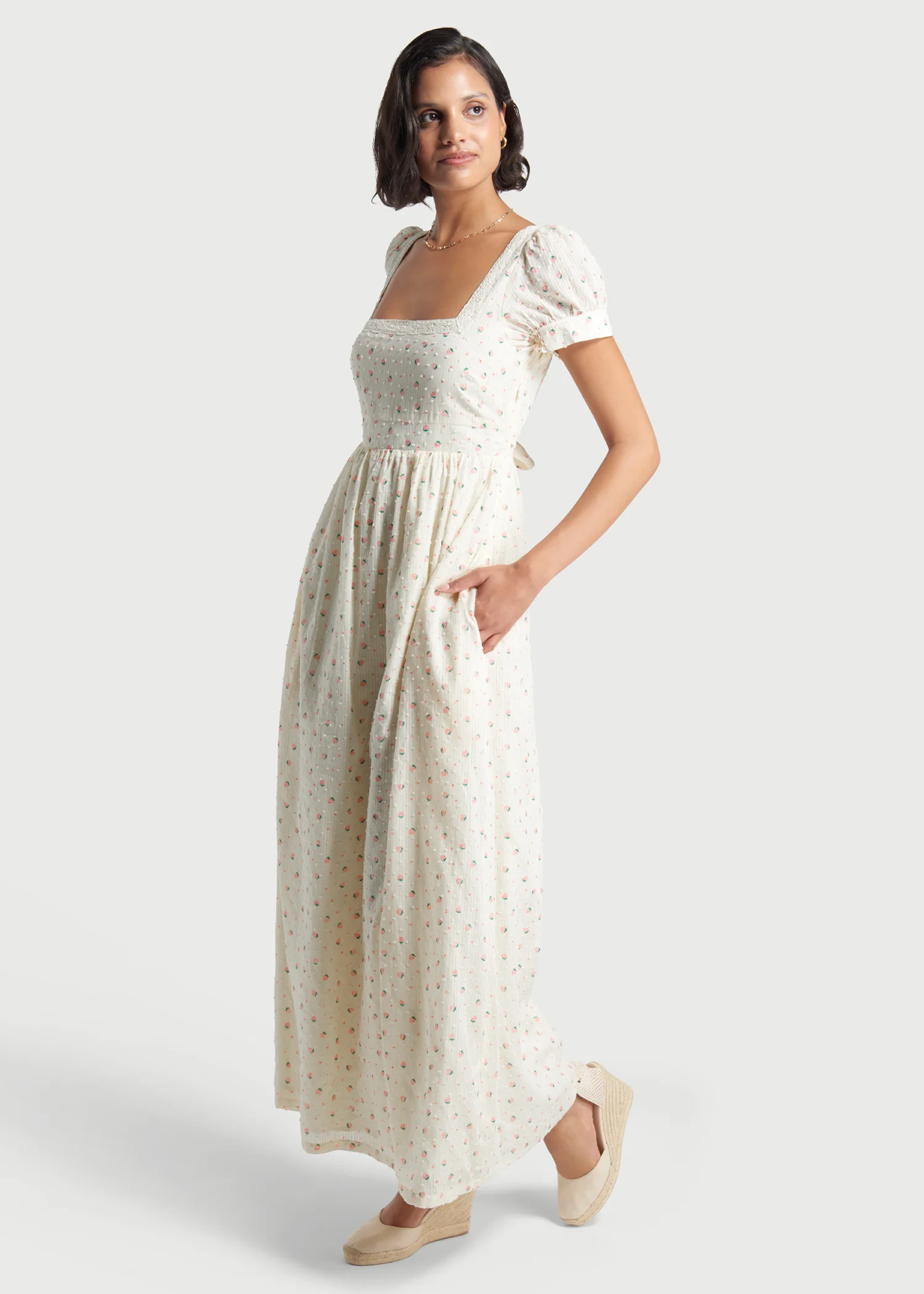 Regency Romance Embroidered Maxi Dress - Olabens