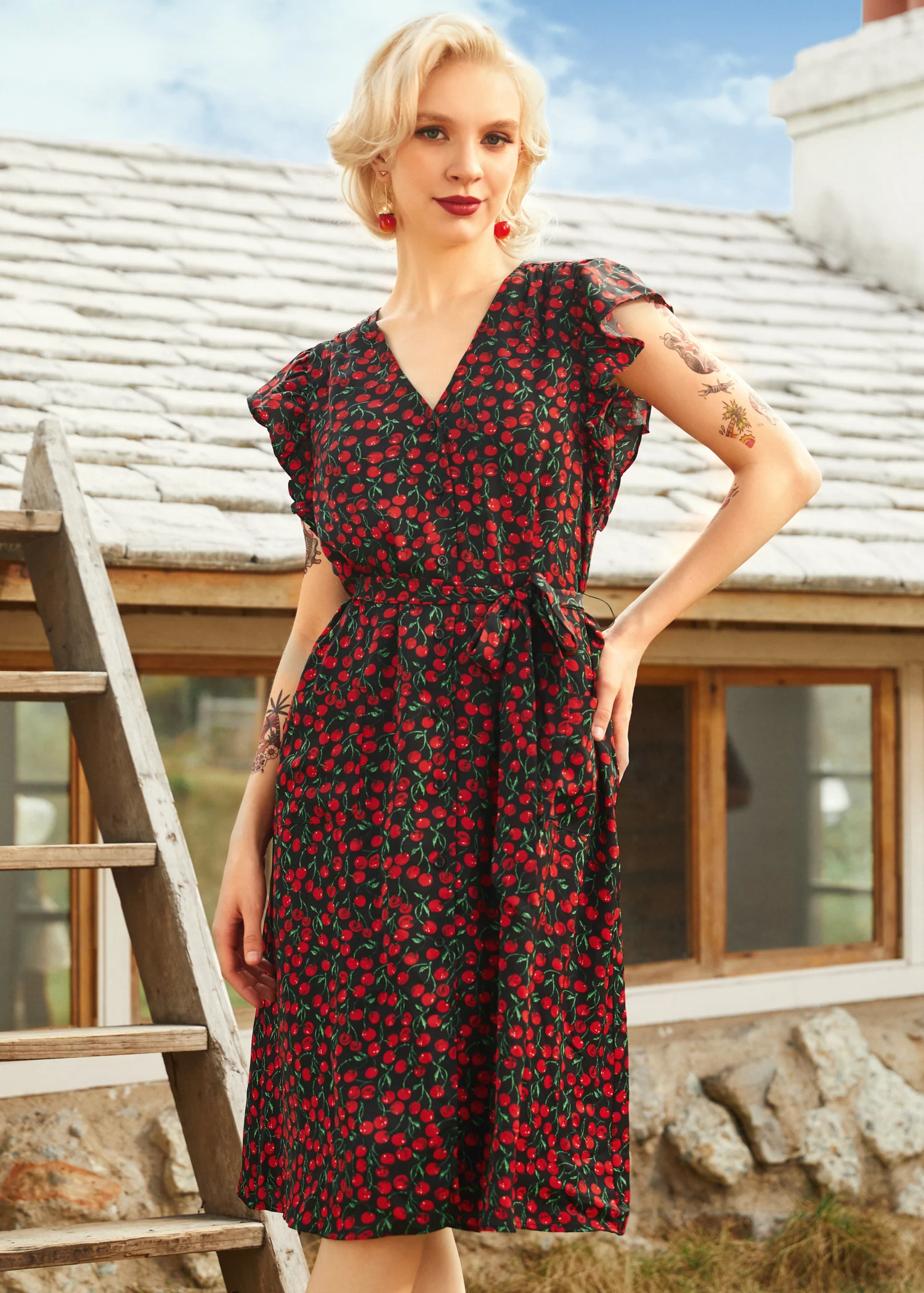 Cherry Picked Perfection Dress - Olabens
