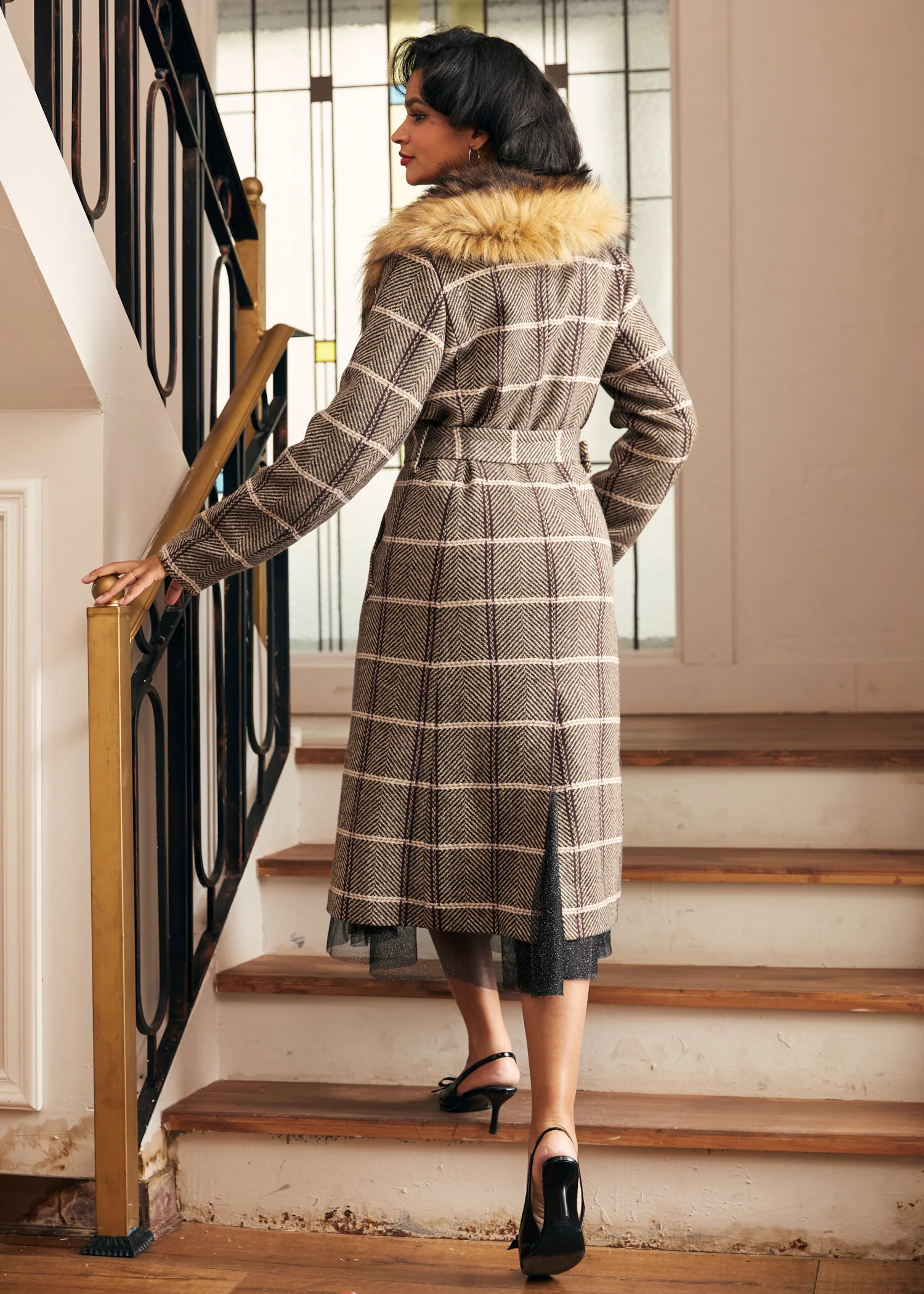 Elegance Reimagined Fur Trim Coat - Olabens