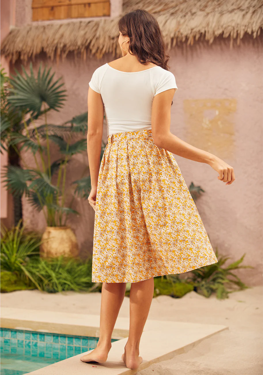 Effortless Feature Midi Skirt - Olabens