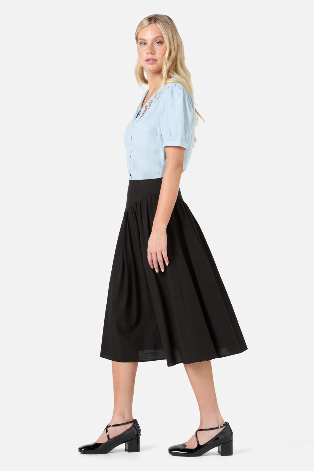 Nell Gathered Yoke Skirt - Olabens