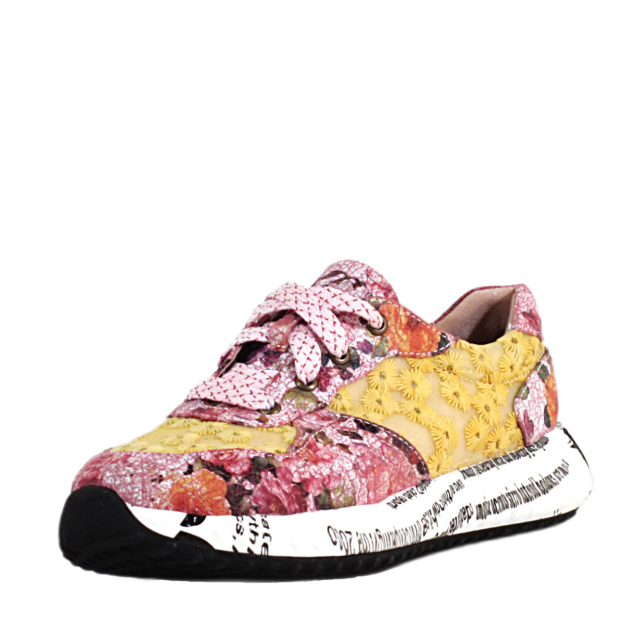 Pinky Floral Dad Sneakers - Olabens
