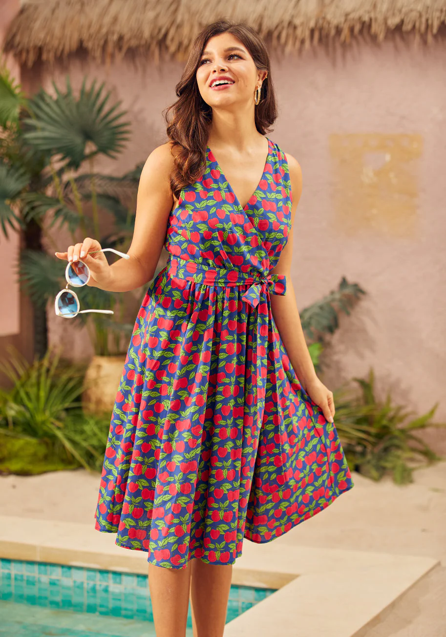 Instant Energy Faux-Wrap Dress - Olabens