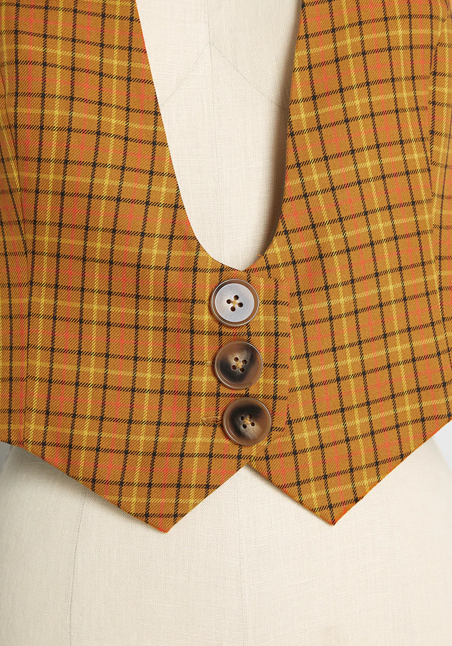 Taking It Back Plaid Vest - Olabens