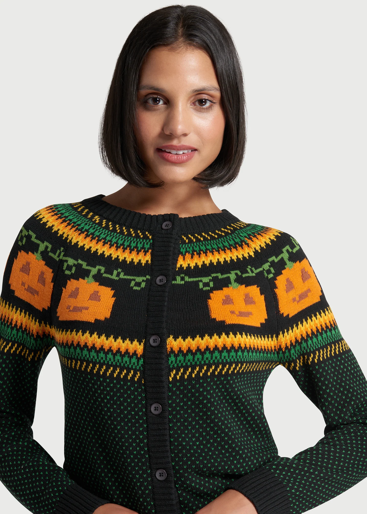 Give 'Em Pumpkin To Talk About Fair Isle Cardigan - Olabens