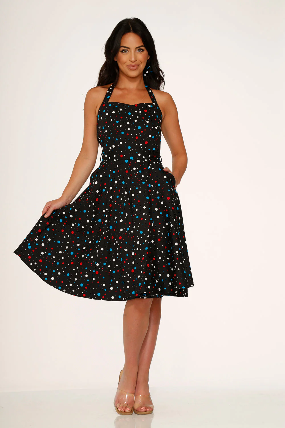 Black Candy Halter Swing Dress - Olabens
