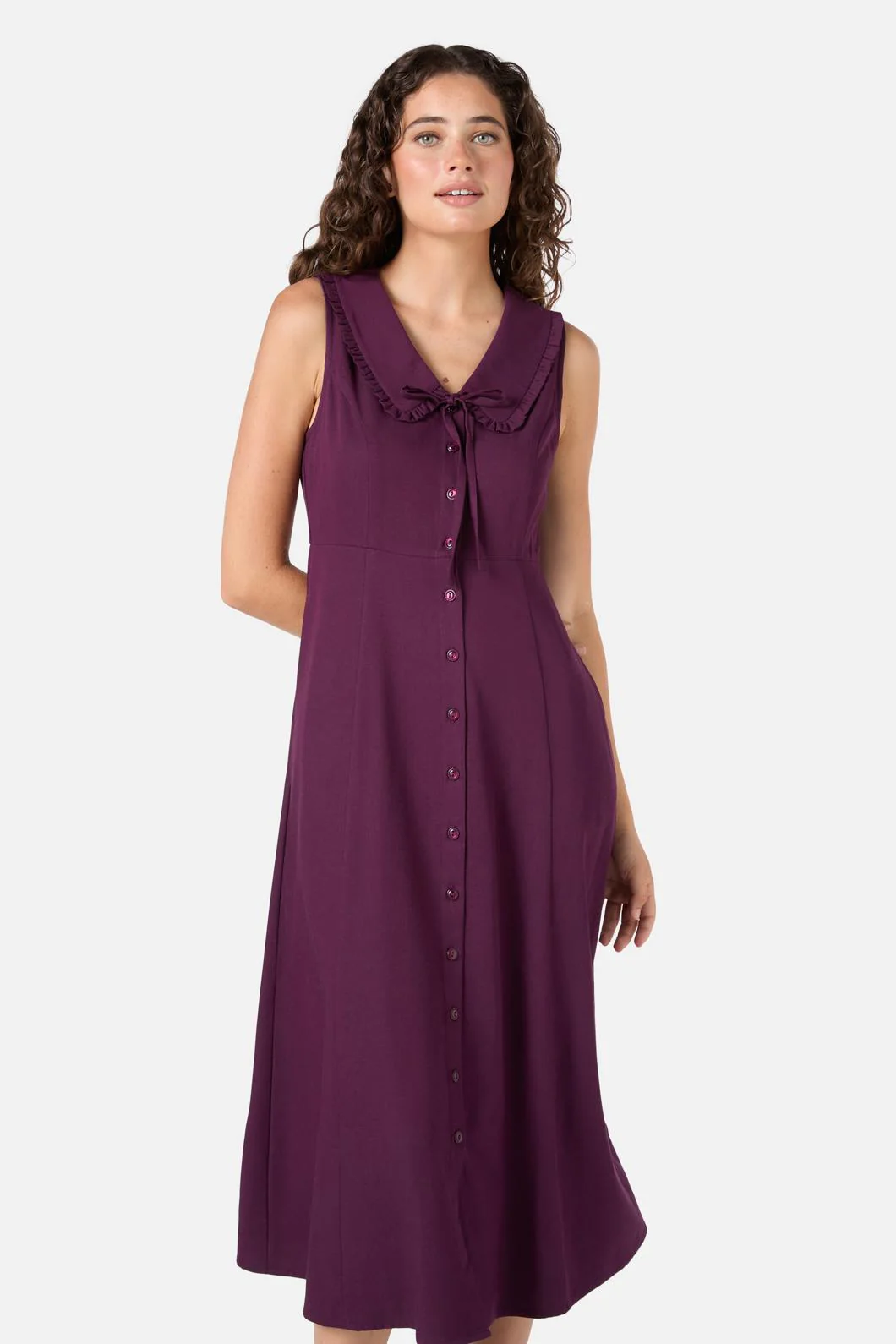 Dorothy Collared Midi Dress - Olabens