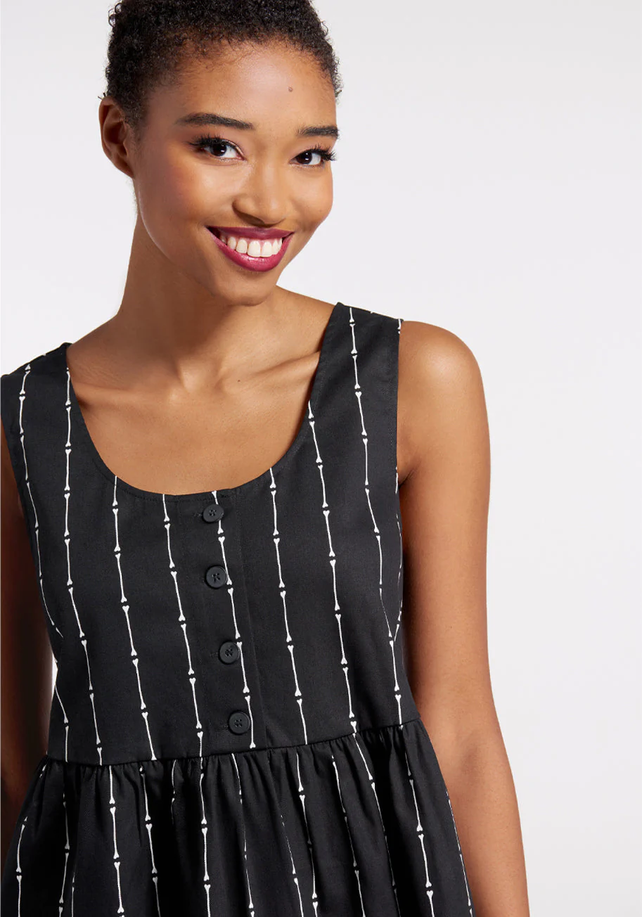 Striped to the Bone Midi Dress - Olabens