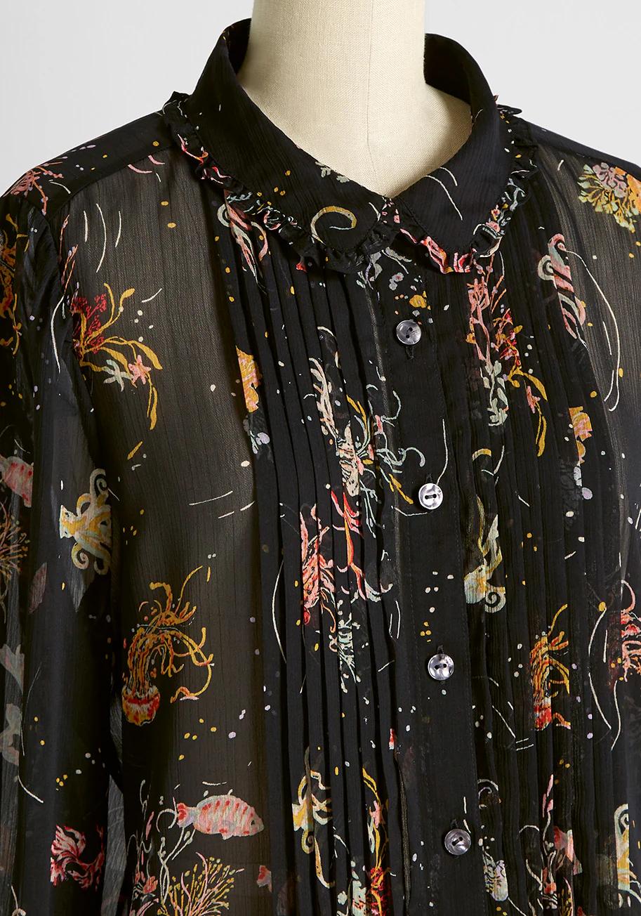 Layer of Allure Button-Up Blouse - Olabens