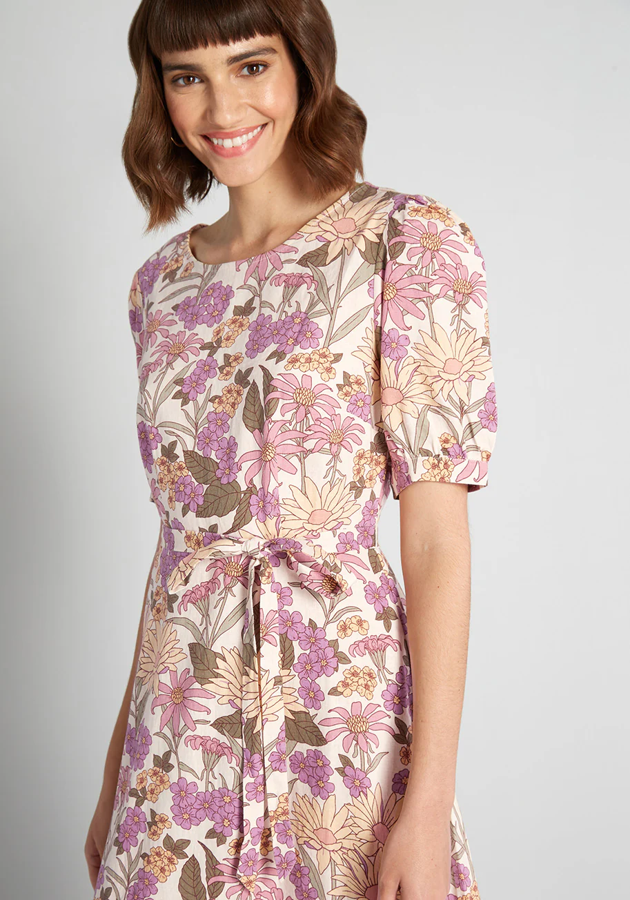 Sweet as Honey Floral Midi Dress - Olabens