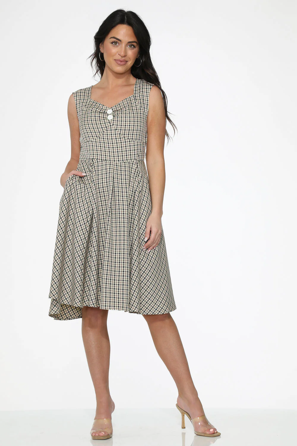 Gingham Swing Dress - Olabens