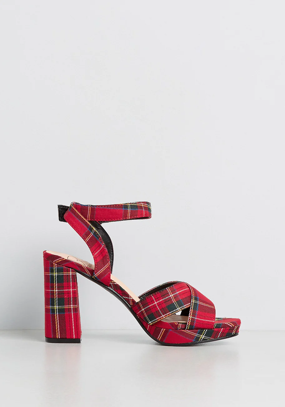 Stomping Plaid Platform Heel - Olabens