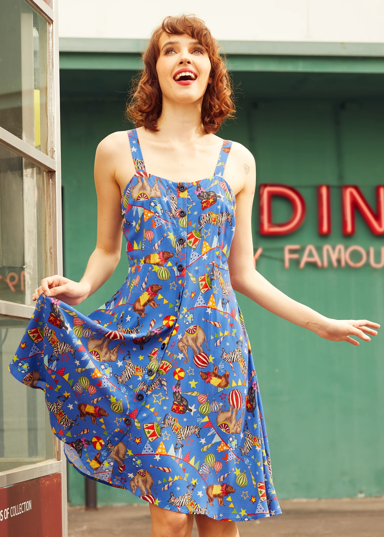 Sun-Kissed Stroll Fit & Flare Dress - Olabens