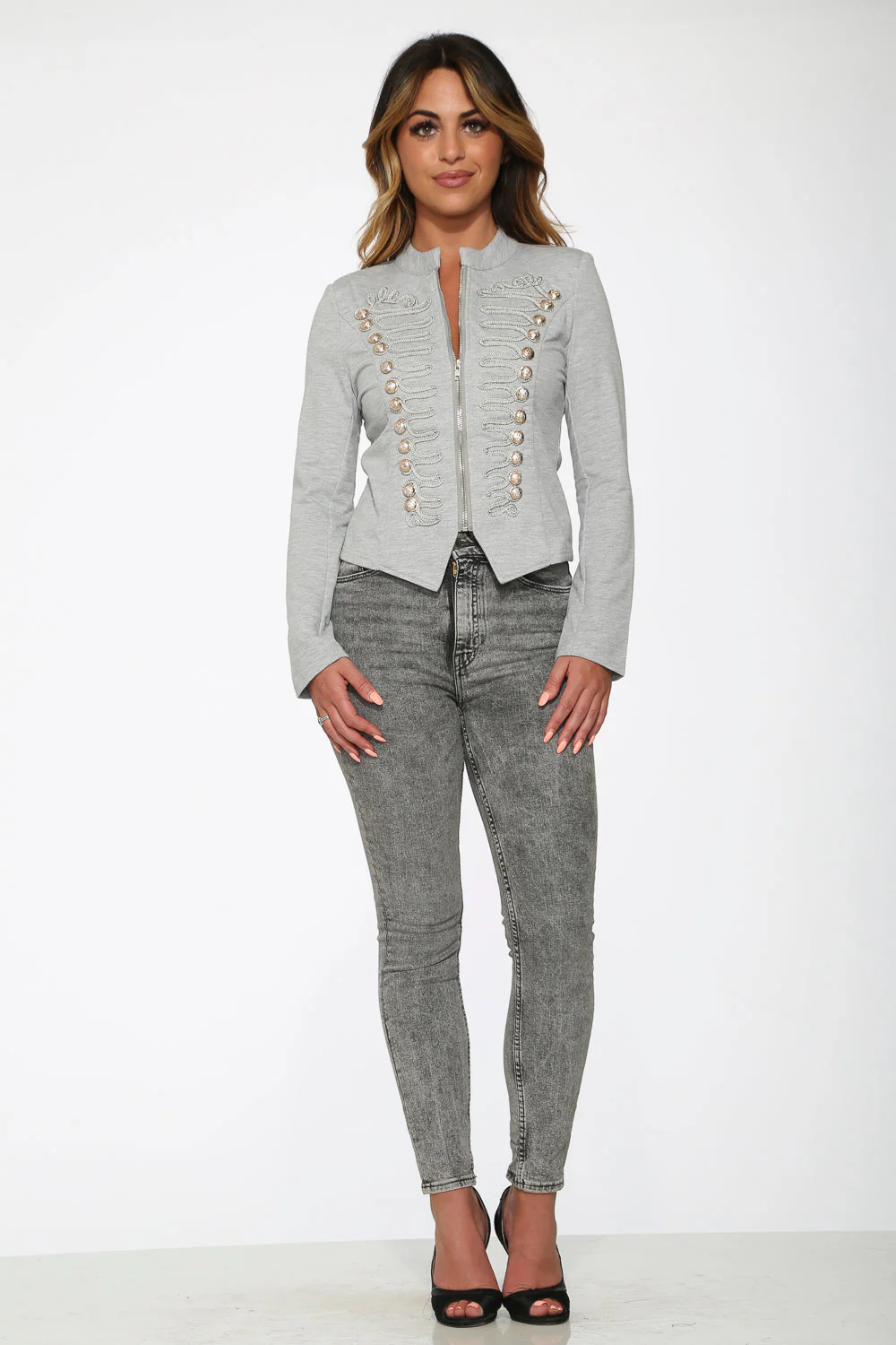 Grey Military Jacket - Olabens