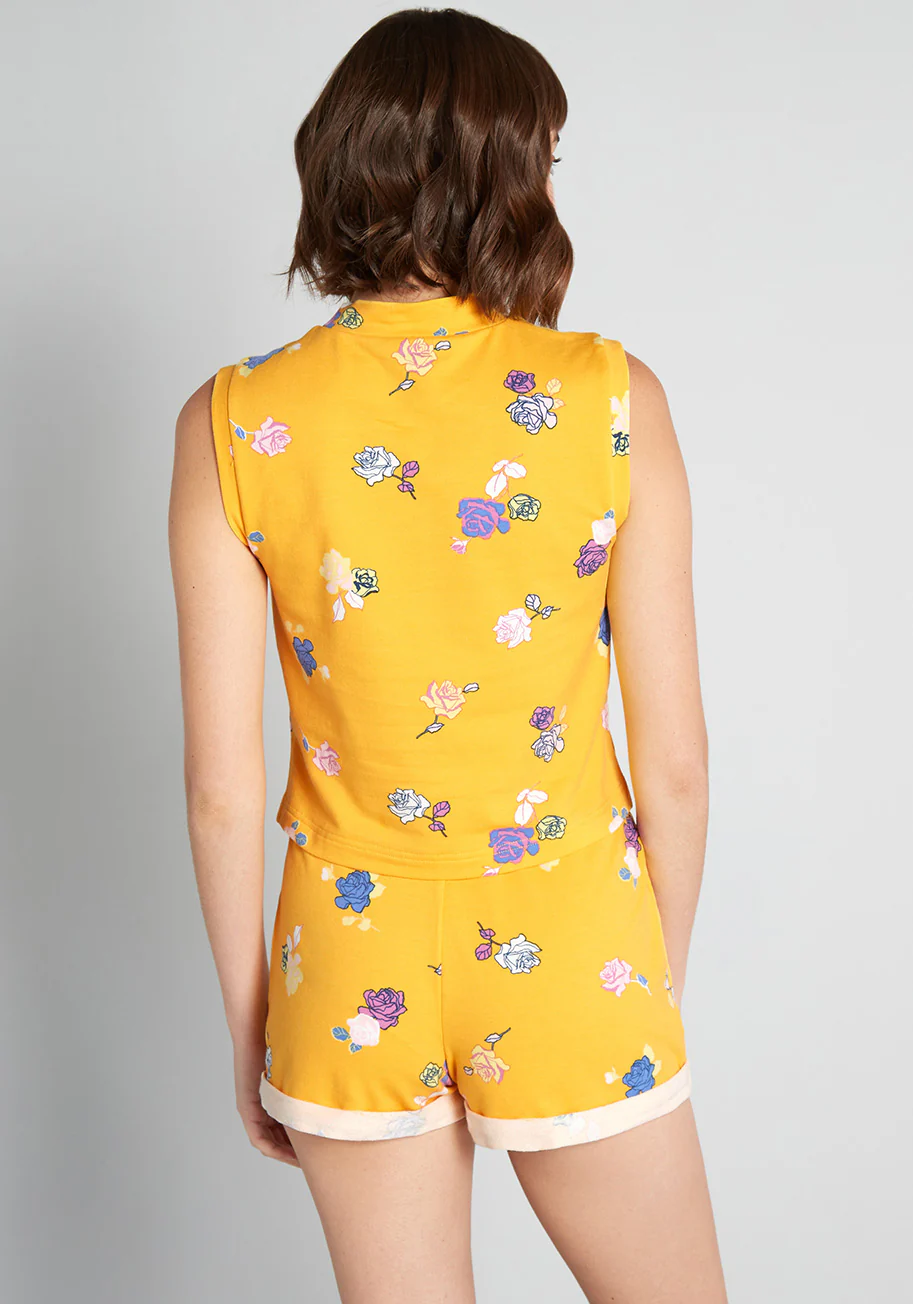 Lounging Amongst the Roses Sleeveless Top - Olabens