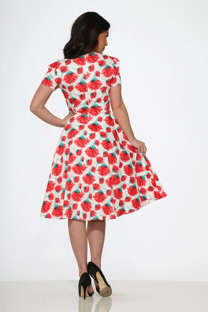 Bold Floral Swing Dress - Olabens